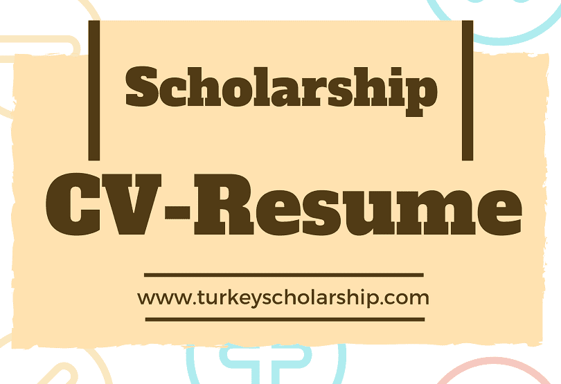 CV or Resume for the Scholarship Application