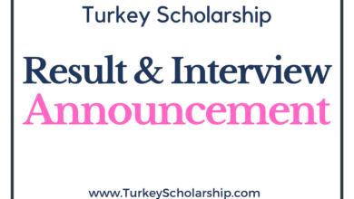 Turkey Scholarship Interview & Result Announcement 2021