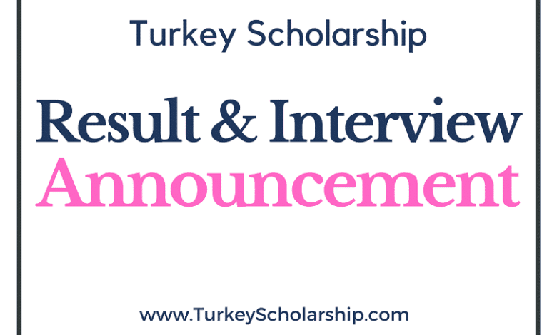 Turkey Scholarship Interview & Result Announcement 2021